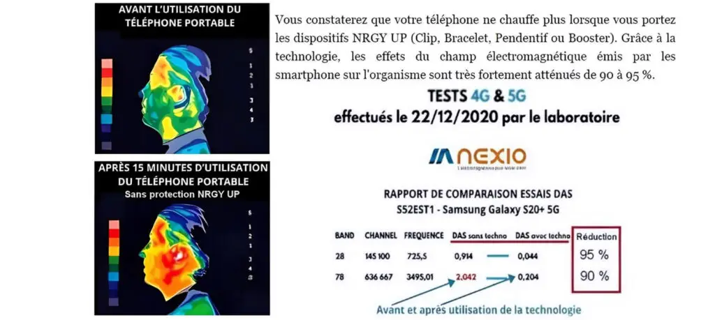 Téléphone absorption des ondes NRGY UP